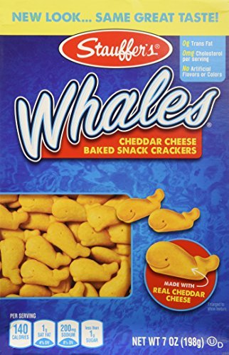Stauffers Whales Crackers – Original Cheddar Cheese Snack Crackers