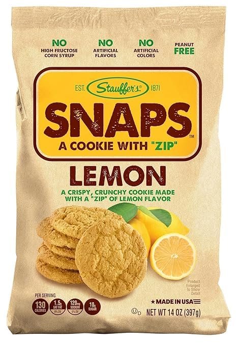 Stauffers Lemon Snaps – Crispy Lemon Cookie Wafers